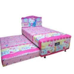 Bed Sorong Bigland Hellokitty / Kasur Sorong 2in1 Karakter Anak Cewek - Fullset 100x200