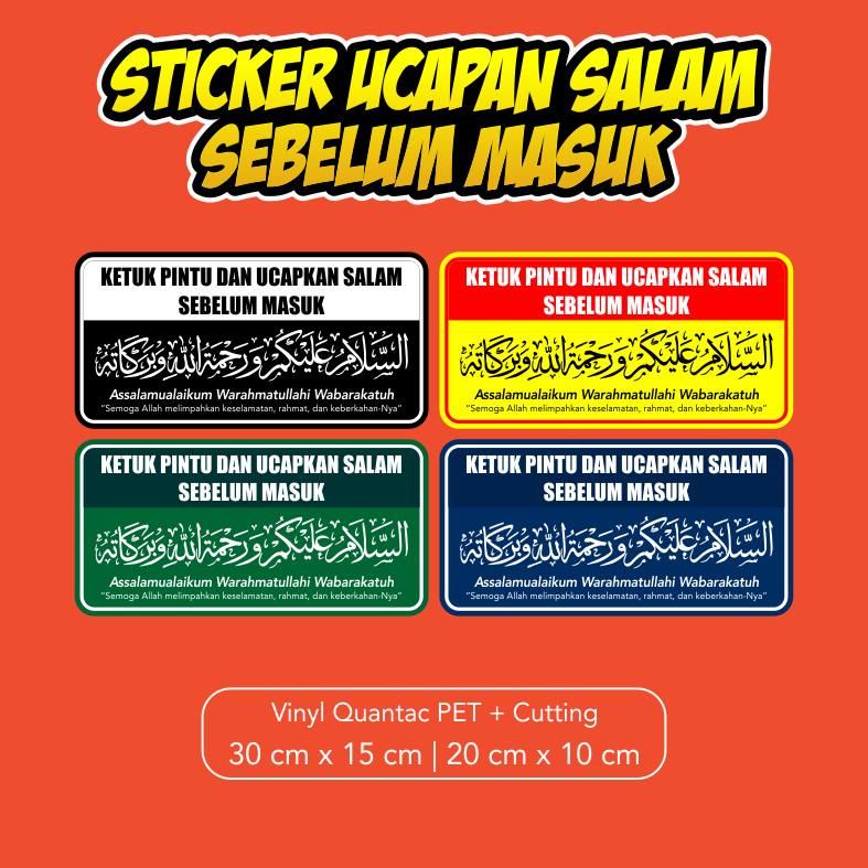 Stiker Pintu Ucapan Salam Sebelum Masuk
