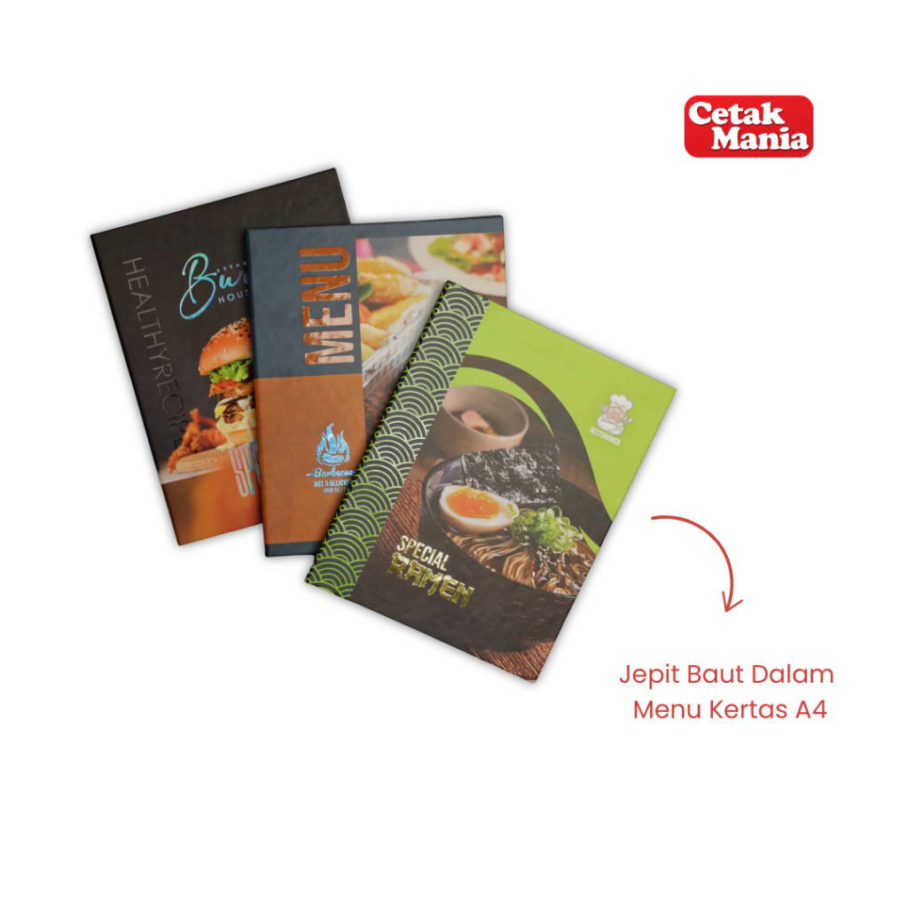 

Cetak Mania - Buku Menu Kertas Custom Logo Model Jepit Baut A4 - Cafe, Coffee Shop, Restoran, Hotel