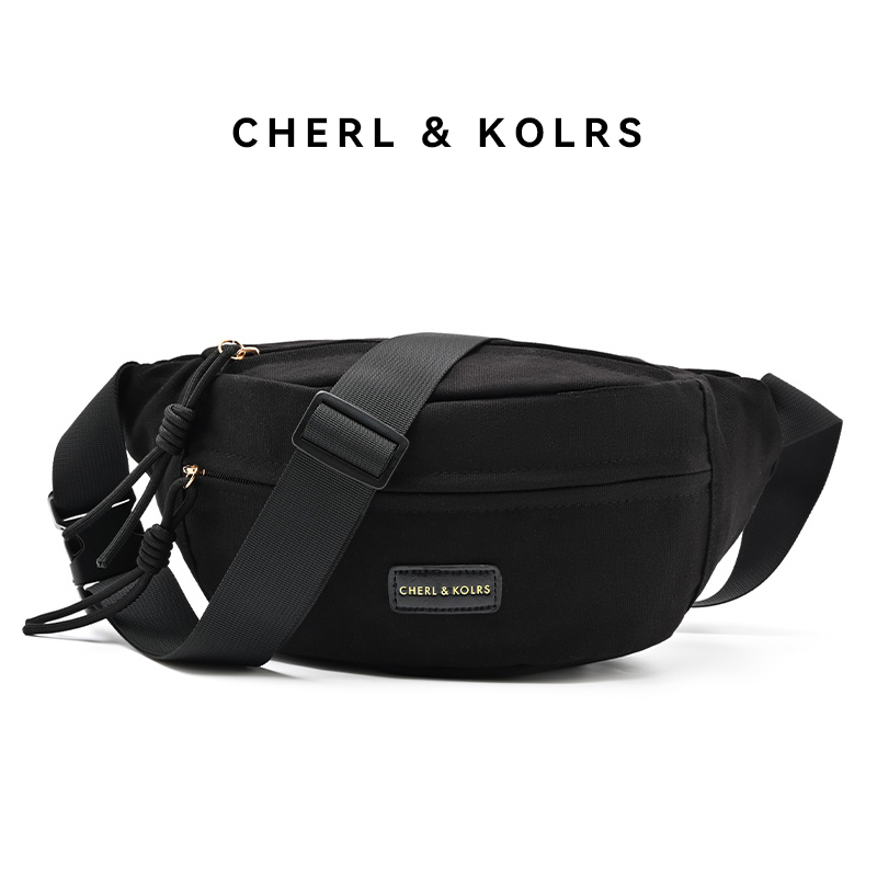 CHERL&KOLRS tas pinggang wanita waist bag hitam #CK-12