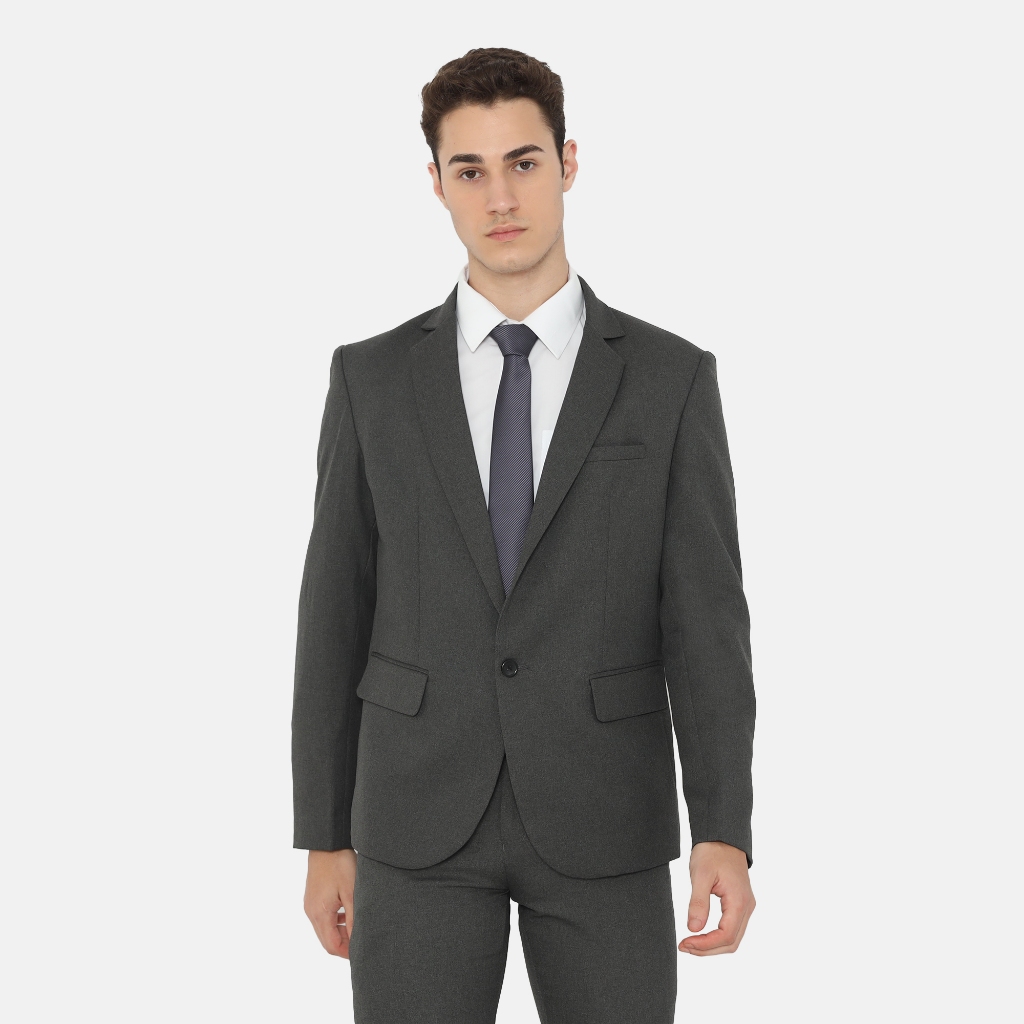 BAROSSO - Washington Slim Fit Suit | Jas Formal Pria - Abu Tua / Dark Grey