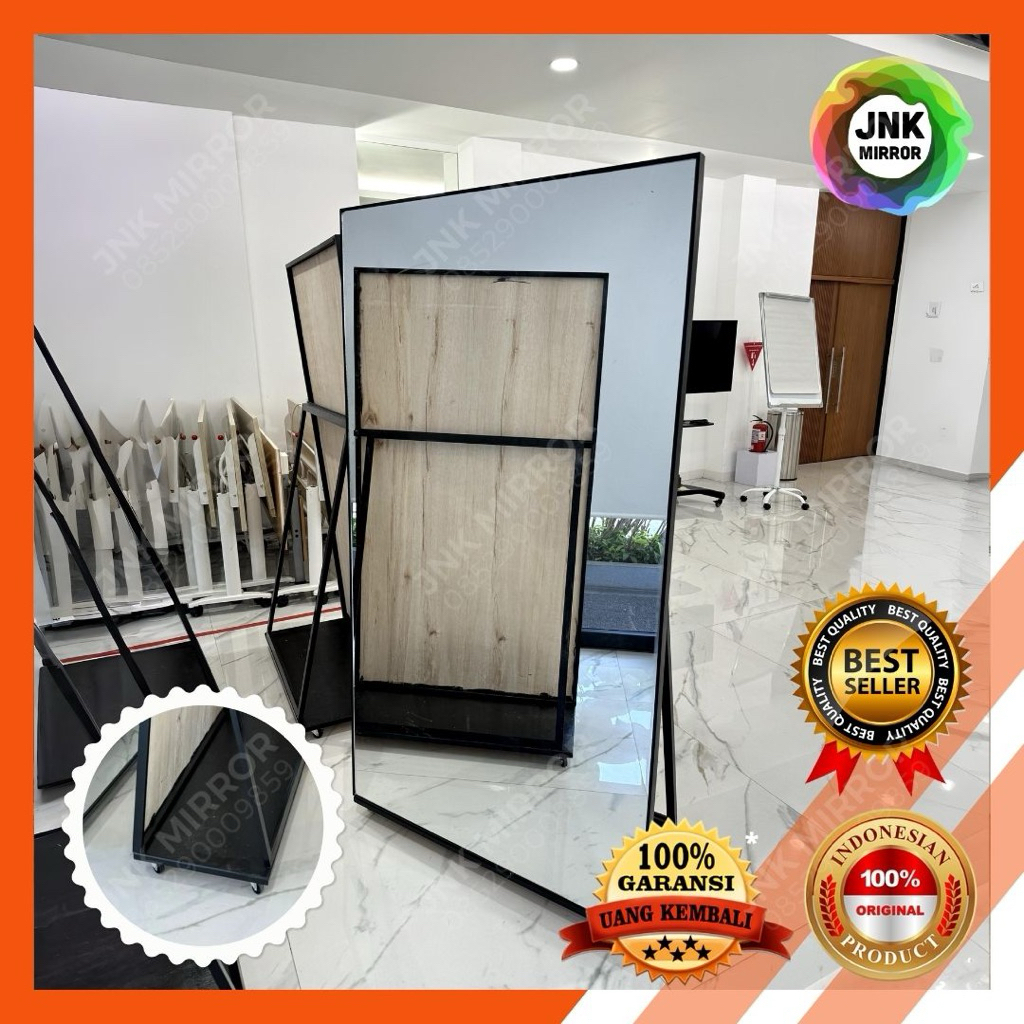 cermin full body roda trolly troli besar produsen Jakarta