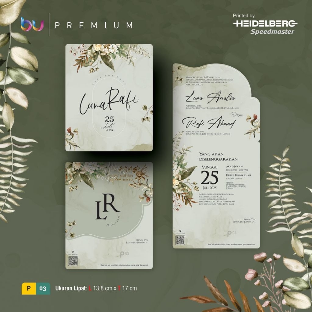 Blanko Undangan Kosongan BU Premium 03 FOIL (P 03)