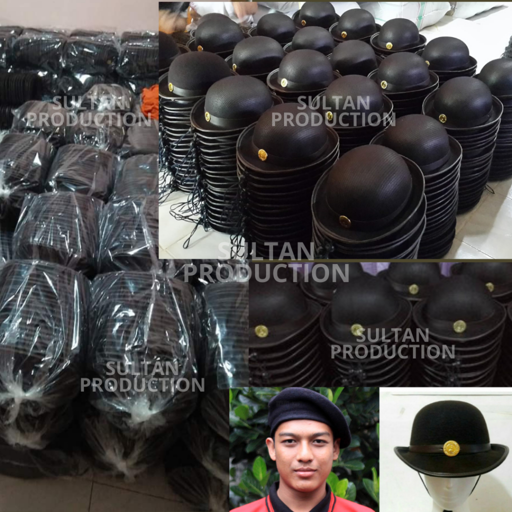 TOPI BARET BONI Pramuka Putra dan Putri Beludru Laken dan Rajut warna Coklat Siaga Penggalang Penega