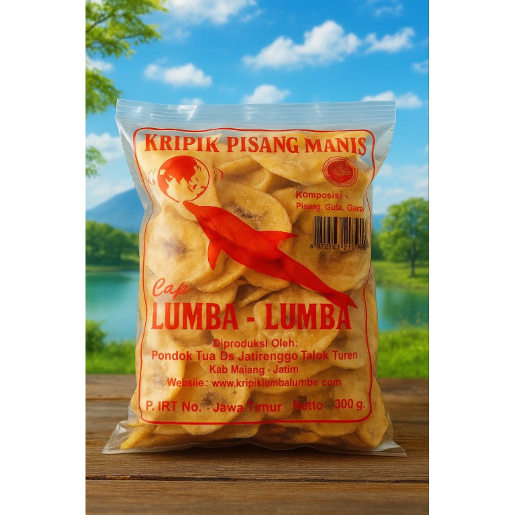 

Keripik Pisang Kepok Manis Lumba-Lumba Utuh 300 gram