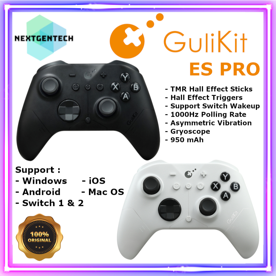 Gulikit ES PRO Gamepad Wireless Controller Joystick TMR Hall Effect Trigger Windows Android Switch 2