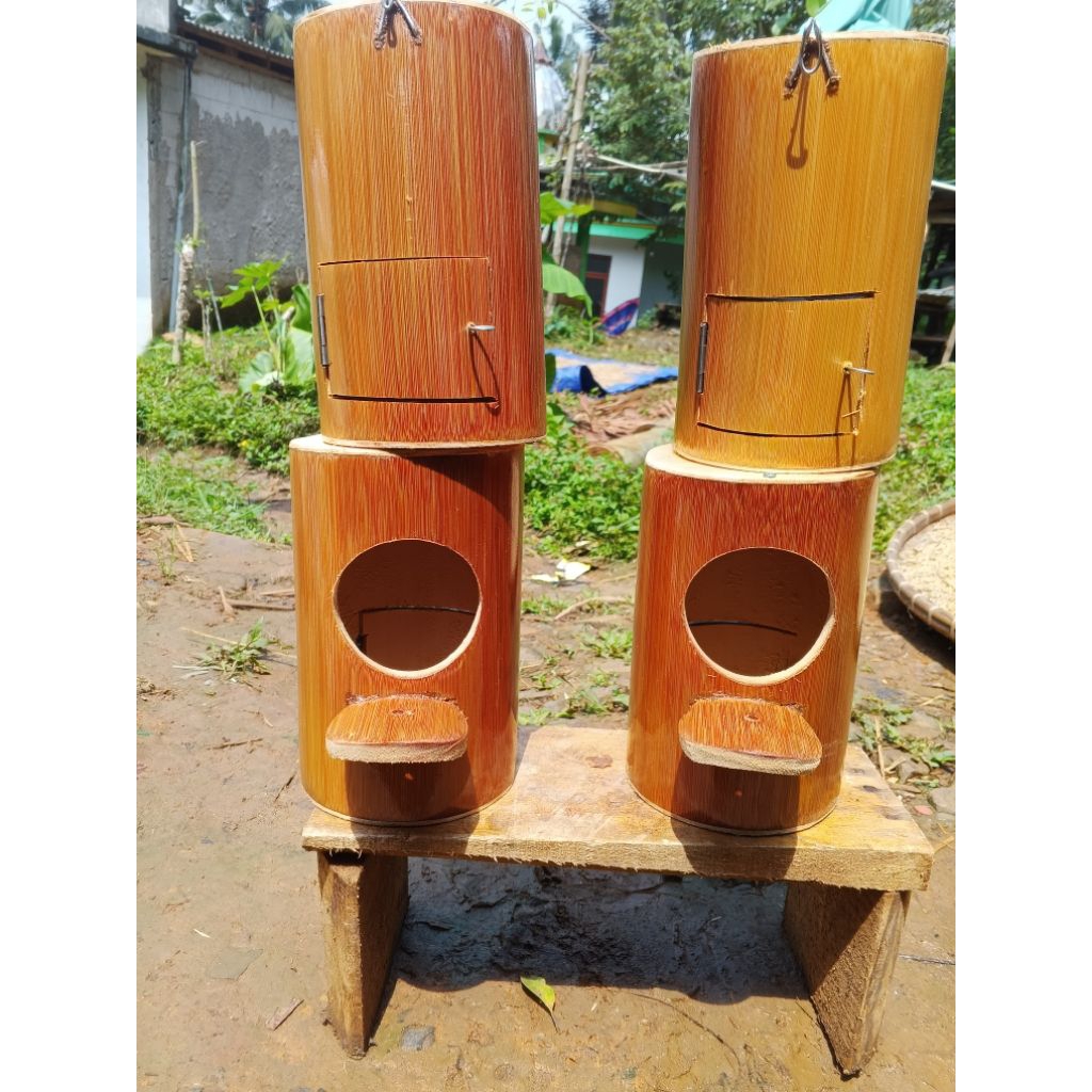 Promo Glodok bambu tempat sarang burung murai , tempat mengerami+vernis