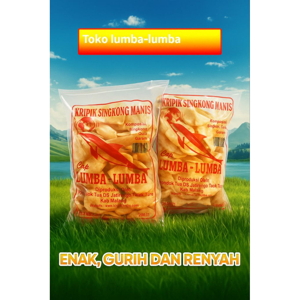 

Keripik Singkog Cap Lumba-Lumba Kecil Utuh manis dan asin 200 gram