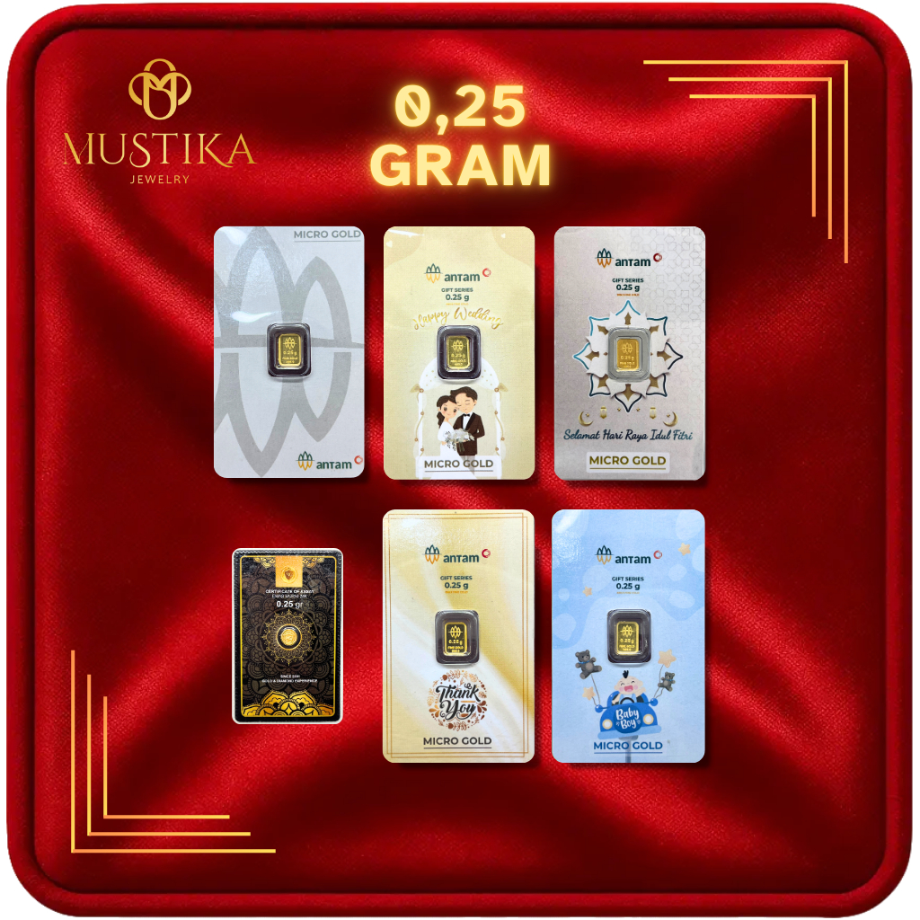 LOGAM MULIA EMAS ANTAM X HARTADINATA 0.25 GRAM TERBARU [100% ASLI] MUSTIKA GOLD JEWELRY