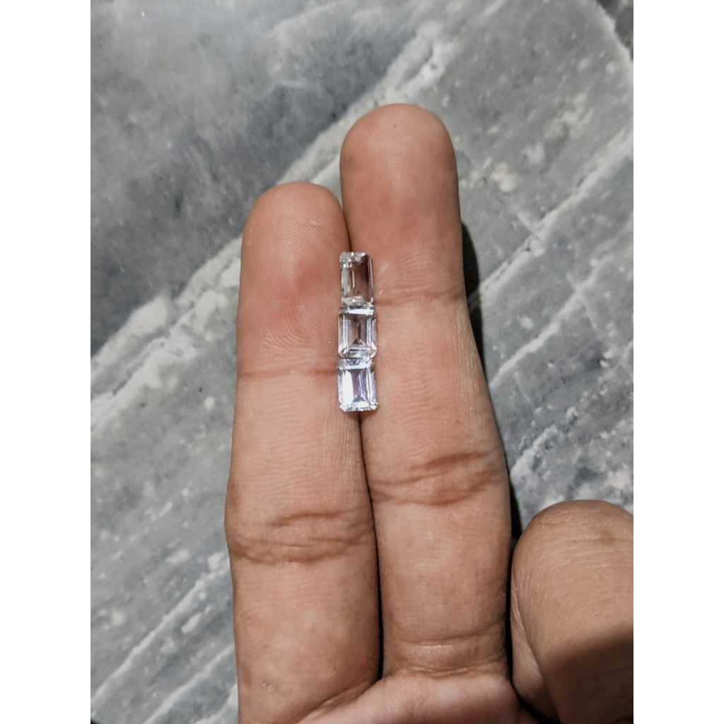 Batu Natural White Topaz rasa Berlian