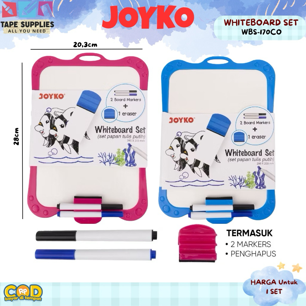 

Papan Tulis Putih Set Joyko WBS-170CO – Whiteboard 2 Sisi + Spidol & Penghapus