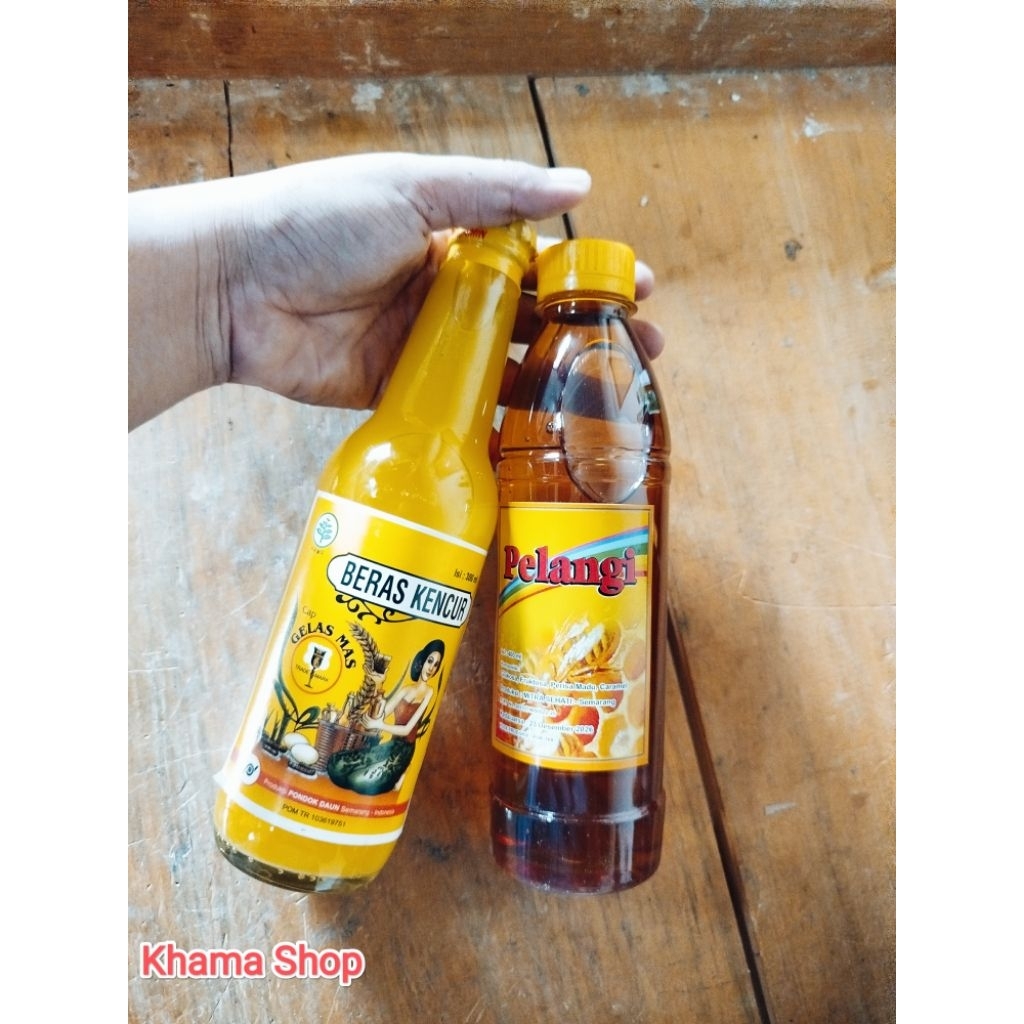 

PAKET BUNDLING Jamu Beraskencur 300ml Cap Gelas Mas + Madu Cap Pelangi Exp Lama (PROMO FREE BUBLEWRAP + KARDUS)