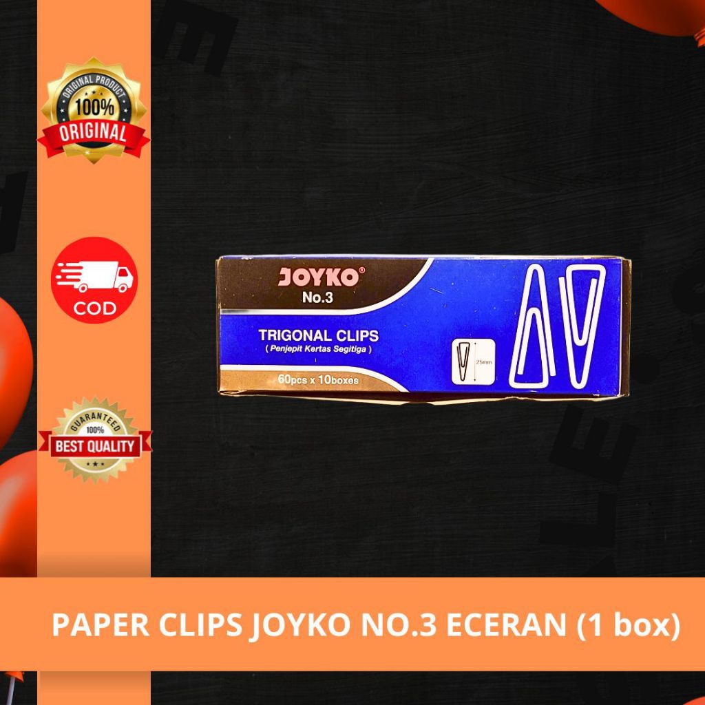 

Paper Clip Joyko No.3 | Penjepit Kertas | Trigonal Clips | eceran (1 box)