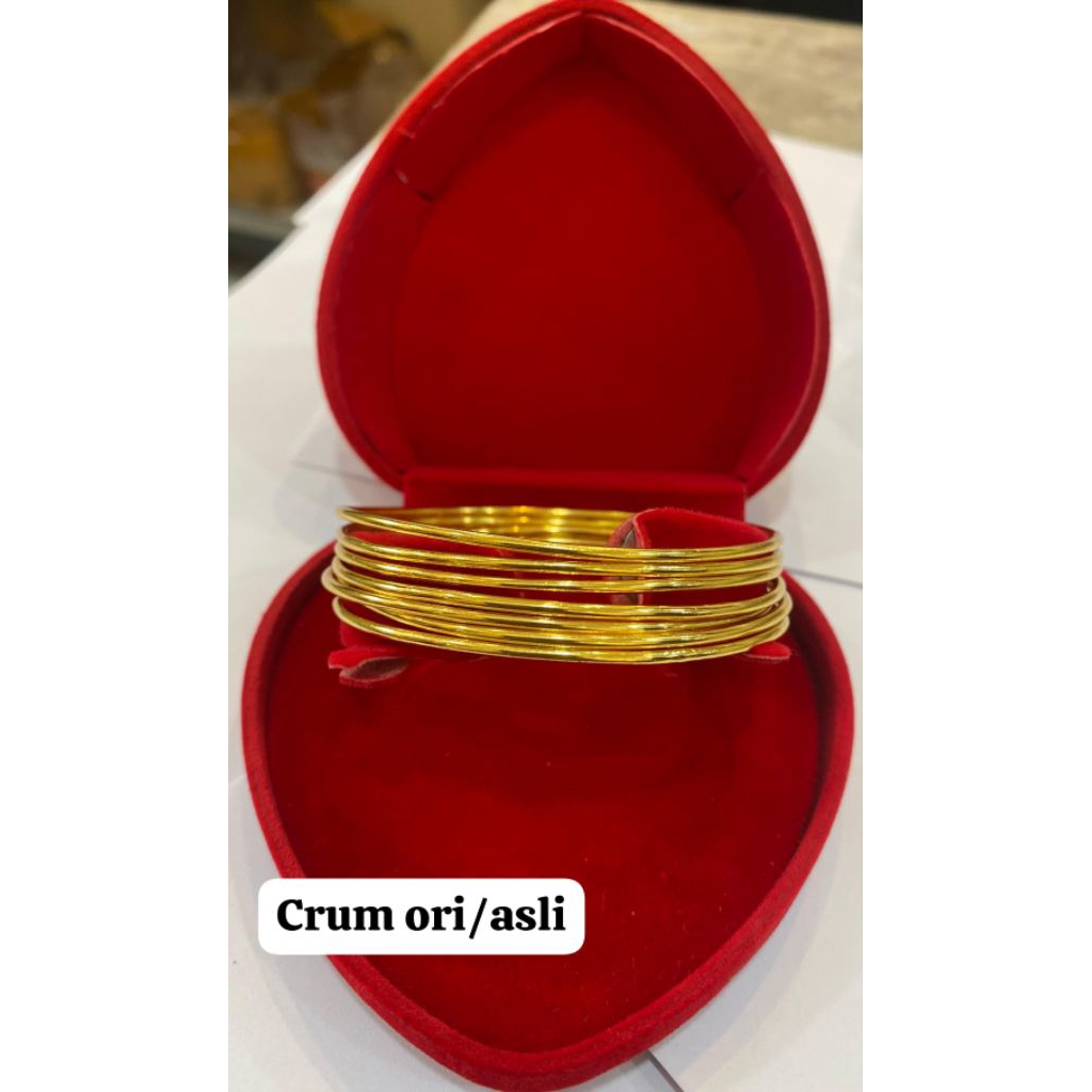 Gelang Crum Asli Kroncong Satu Set 7Pcs Sudah Menyerupai Emas Asli Ukuran Bisa Di Request