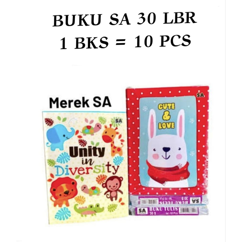

Buku Tulis SA / BP 30 Lembar Kwarto ( 14.5 X 20 cm ) / Bks ( 10 Pcs )