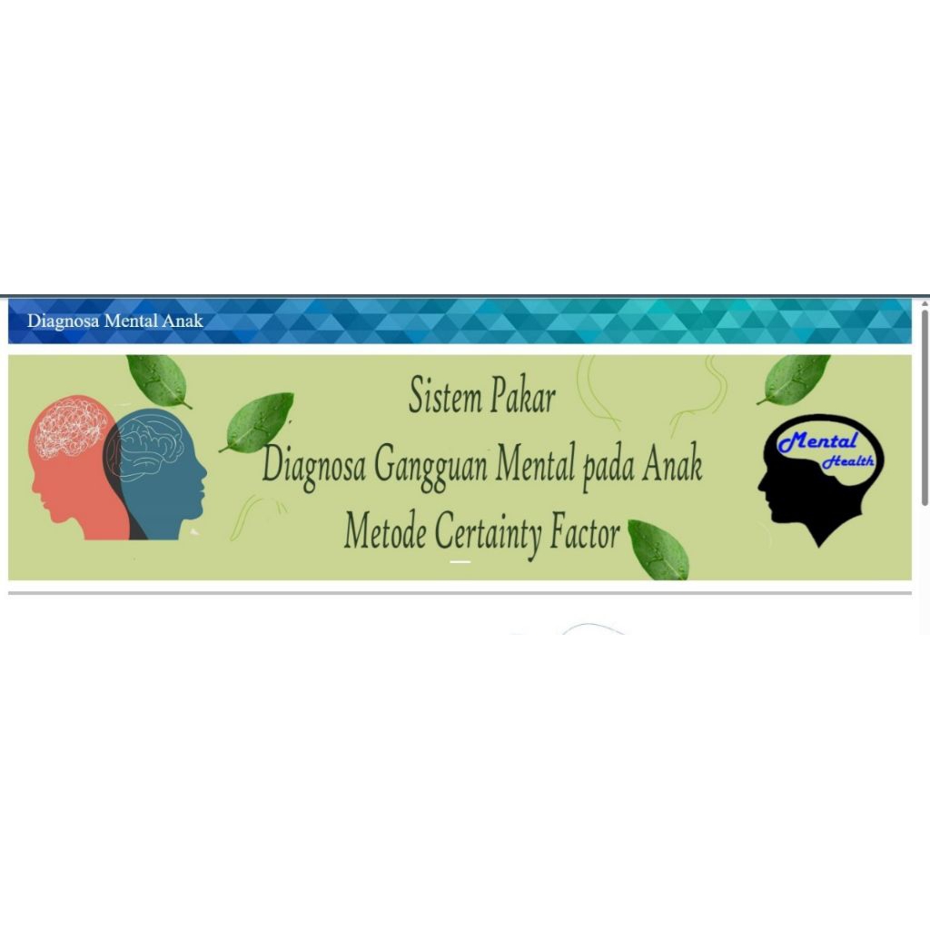 Website diagnosa mental anak metode certainty factor
