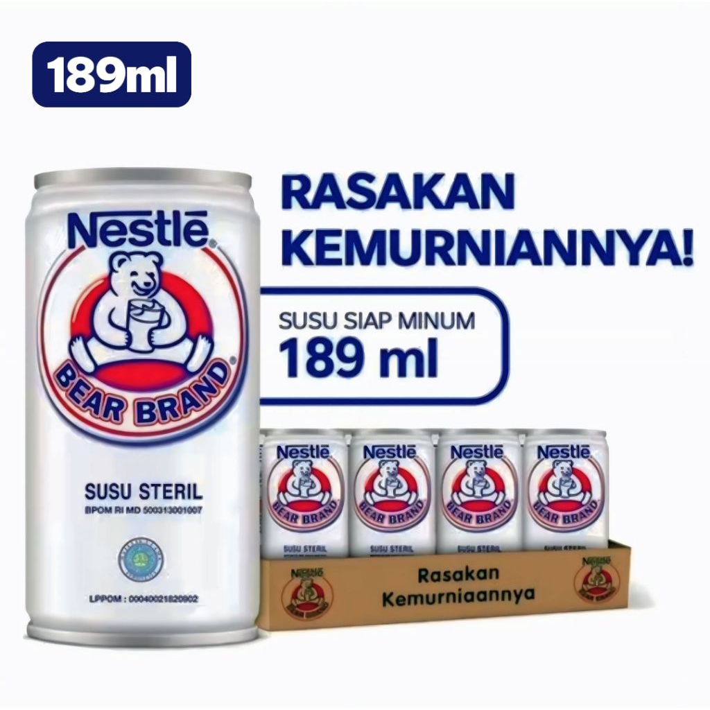 Bear brand Susu Beruang 1 karton189ml isi 30 pcs