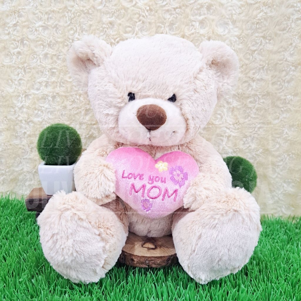 Boneka Beruang Love Pink Boneka Bear Love You Mom Boneka Bear Cream