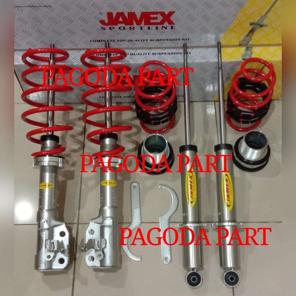 PAKET SHOCK COILOVER JAMEX PREMIUM ADJUSTABLE CEPER/STD ERTIGA LAMA DEPAN-BELAKANG 8PCS 2012-2018 ST