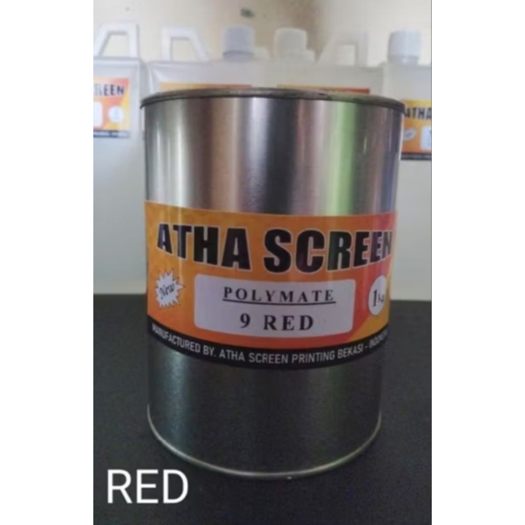 

ATHA SCREEN POLYMATE . tinta sablon plastik, karung beras dll ( RED 9 )