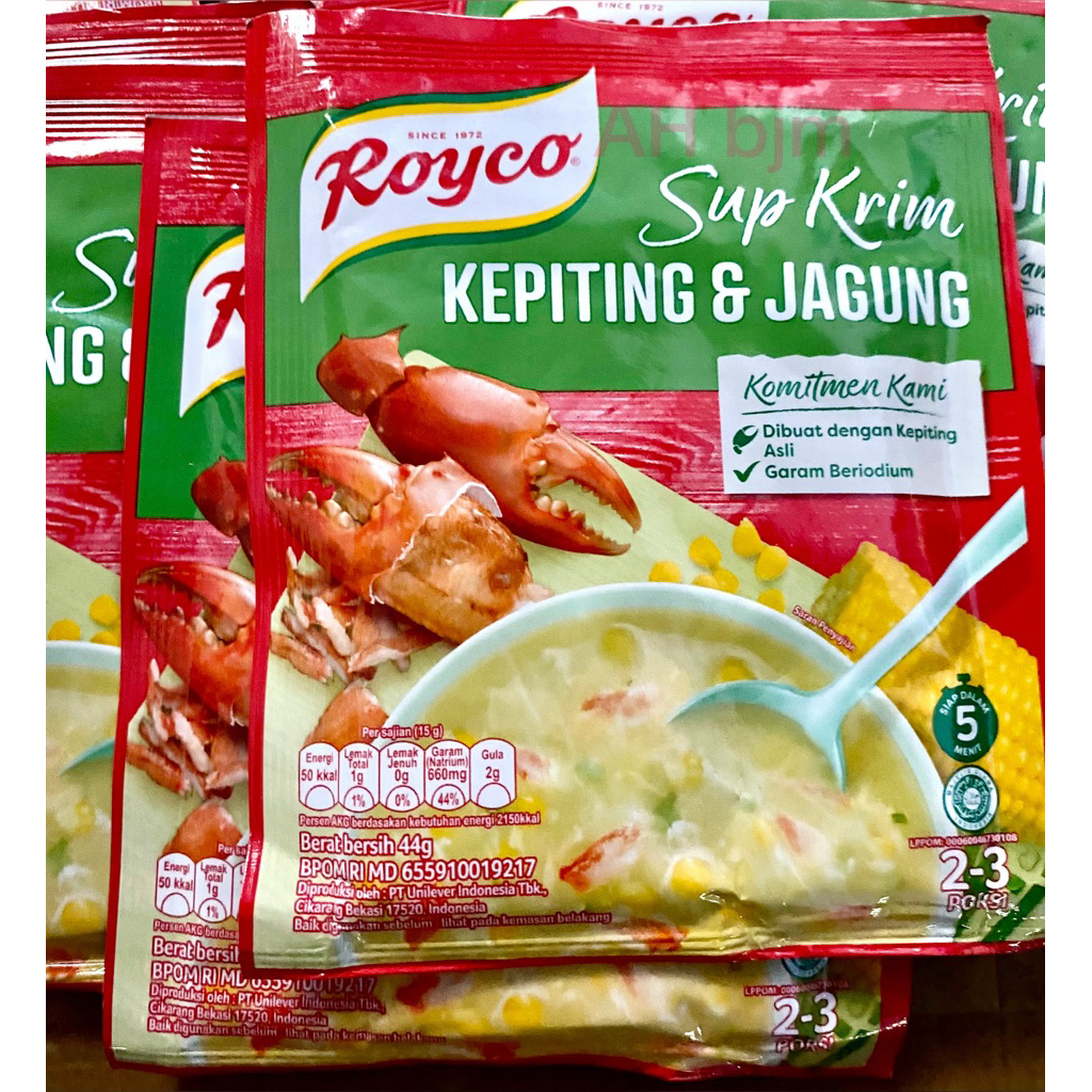 

Royco Sup Krim Instant Kepiting Jagung 44 gram
