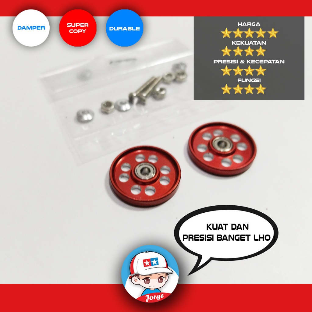 Tamiya Roller 17mm Rep 95563 - HG lightweight - Merah