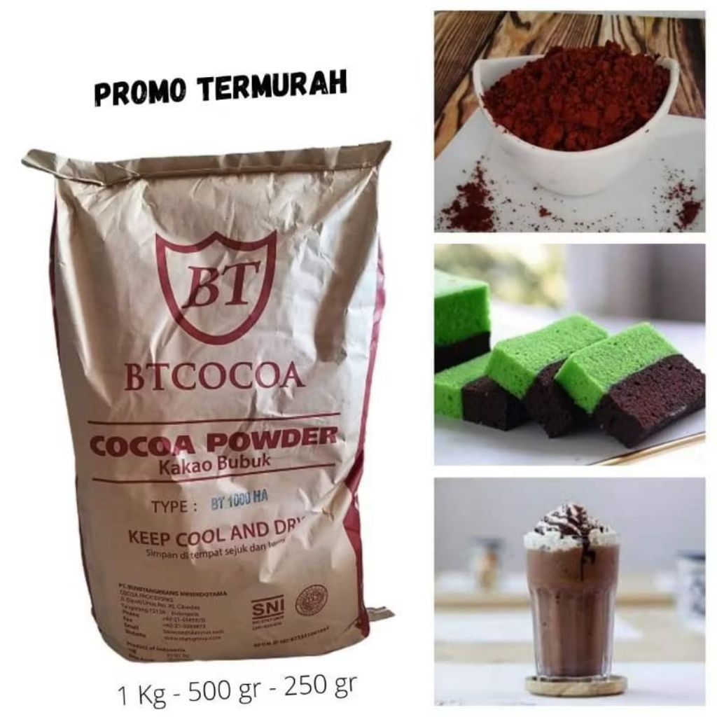 

Promo - BTcocoapowder 1000ha original/bubukcoklat murni 100% btcocoa1000ha repack 250gr,500gr,1000gr