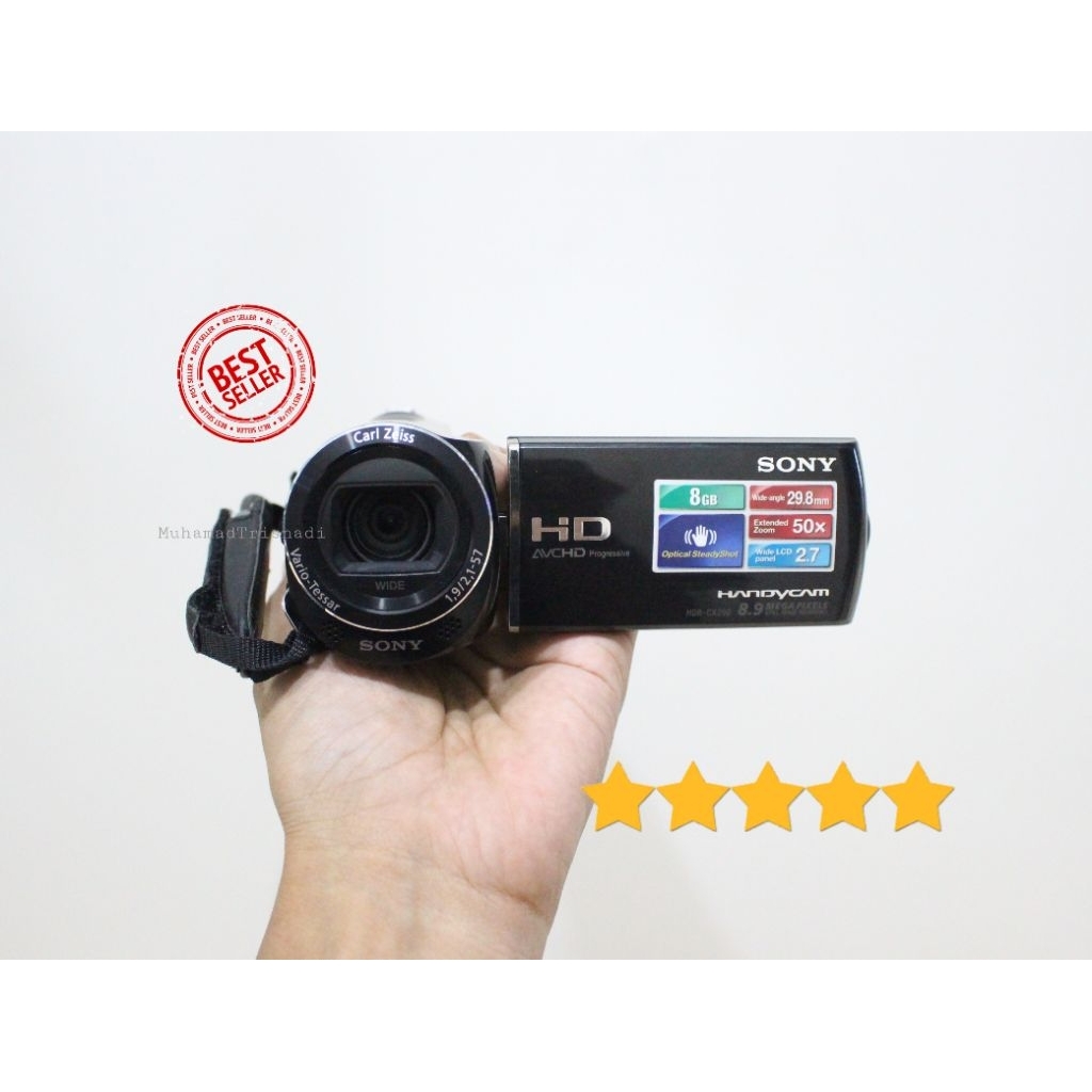 Handycam Sony HDR CX 290 CX290 FullHD 50x Zoom 8.9MP HDMI Hitam Murah