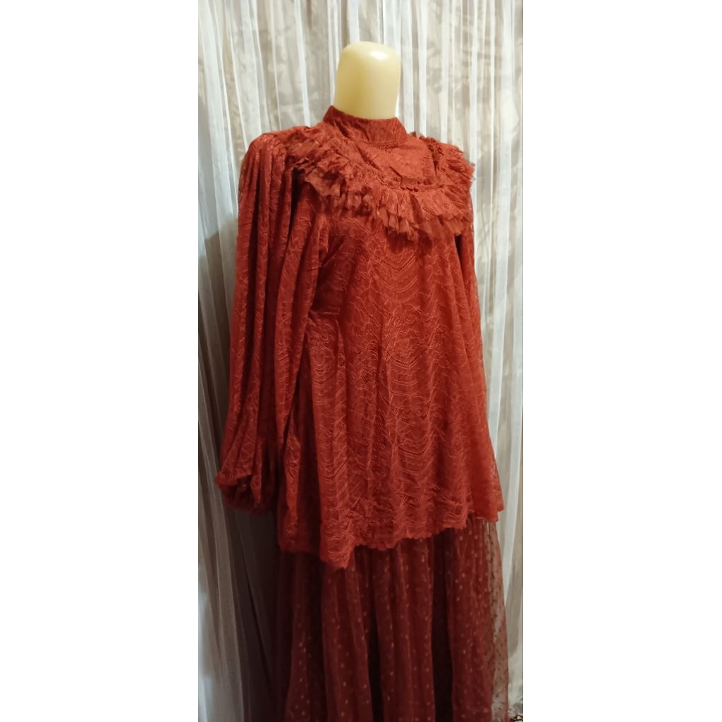 Gamis bata brukat cantik brand