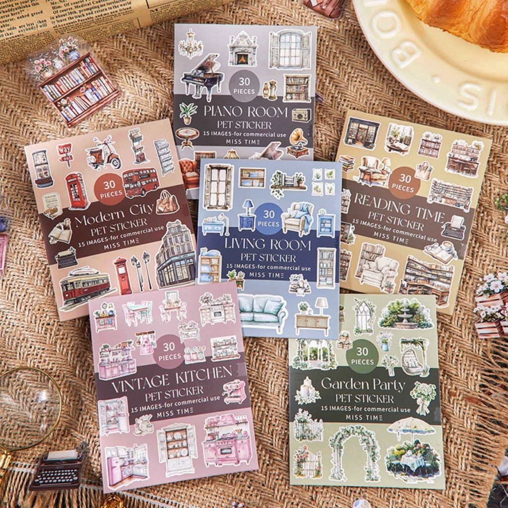 

30pcs PET sticker Corner of Time Series diy jurnal