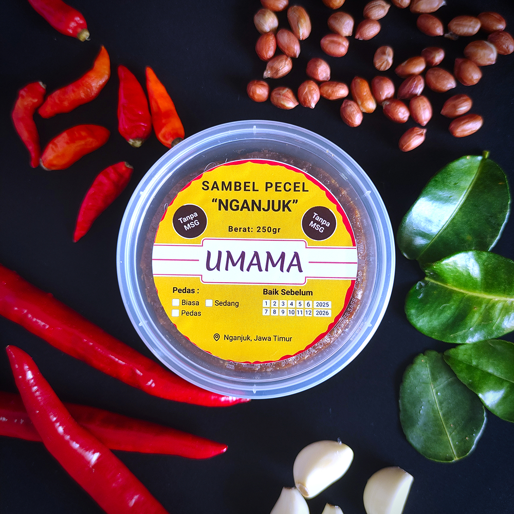 

[Pedas BIASA] Sambel Pecel Asli Nganjuk Umama - Tanpa MSG, Pengawet - Bumbu Sambal Kacang Sangrai