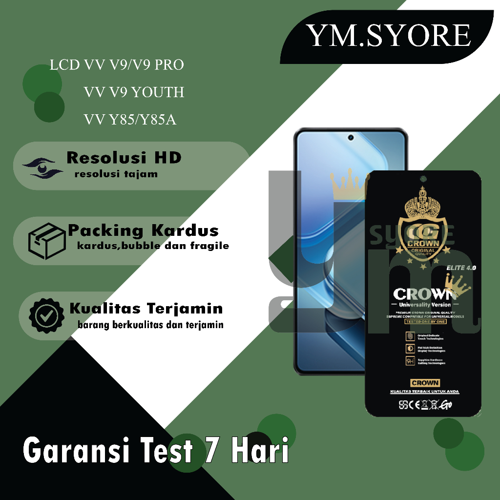 LCD V1V0 V9/V9 PRO/V9 YOUTH/ V1V0 Y85/Y85A TOUCHSCREEN FULLSET COMPLETE