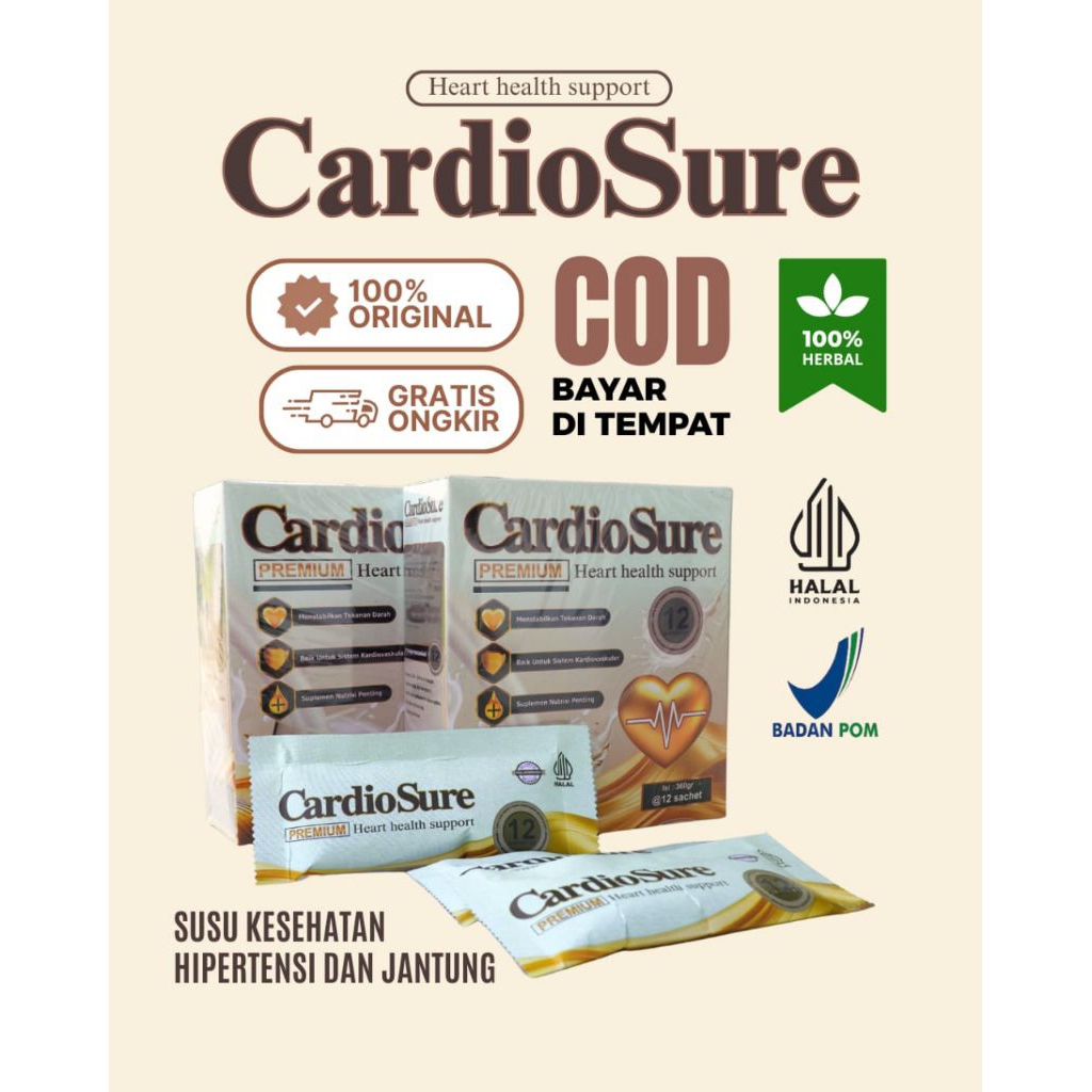 

CARDIOSURE SUSU KESEHATAN JANTUNG HIPERTENSI DAN STROKE RINGAN 100% ORIGINAL BPOM HALAL