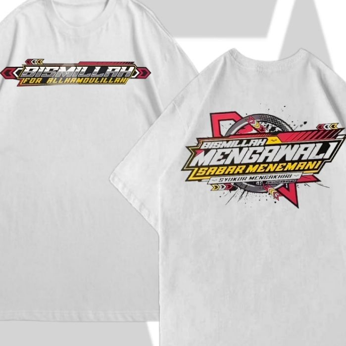 Kaos Bismillah For Alhamdulillah Bismillah Mengawali Pakaian Pria & Wanita Bahan Cotton Combed 24s