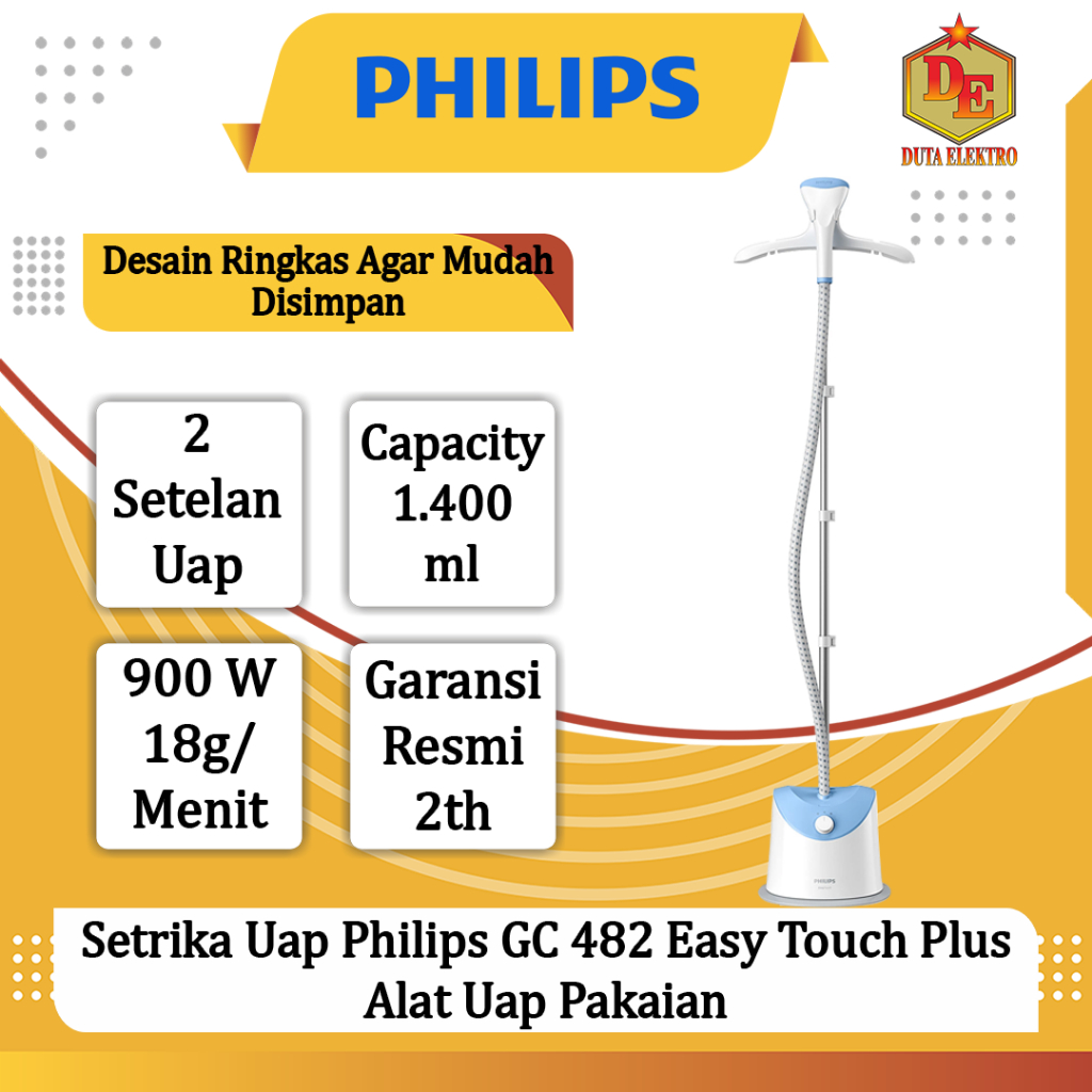 Setrika Uap Philips GC 482 Easy Touch Plus Alat Uap Pakaian