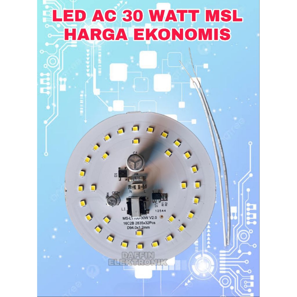 PCB LED AC 30 WATT MSL LAMPU LED 30 WATT HARGA EKONOMIS | LED AC 30 WATT TERANG