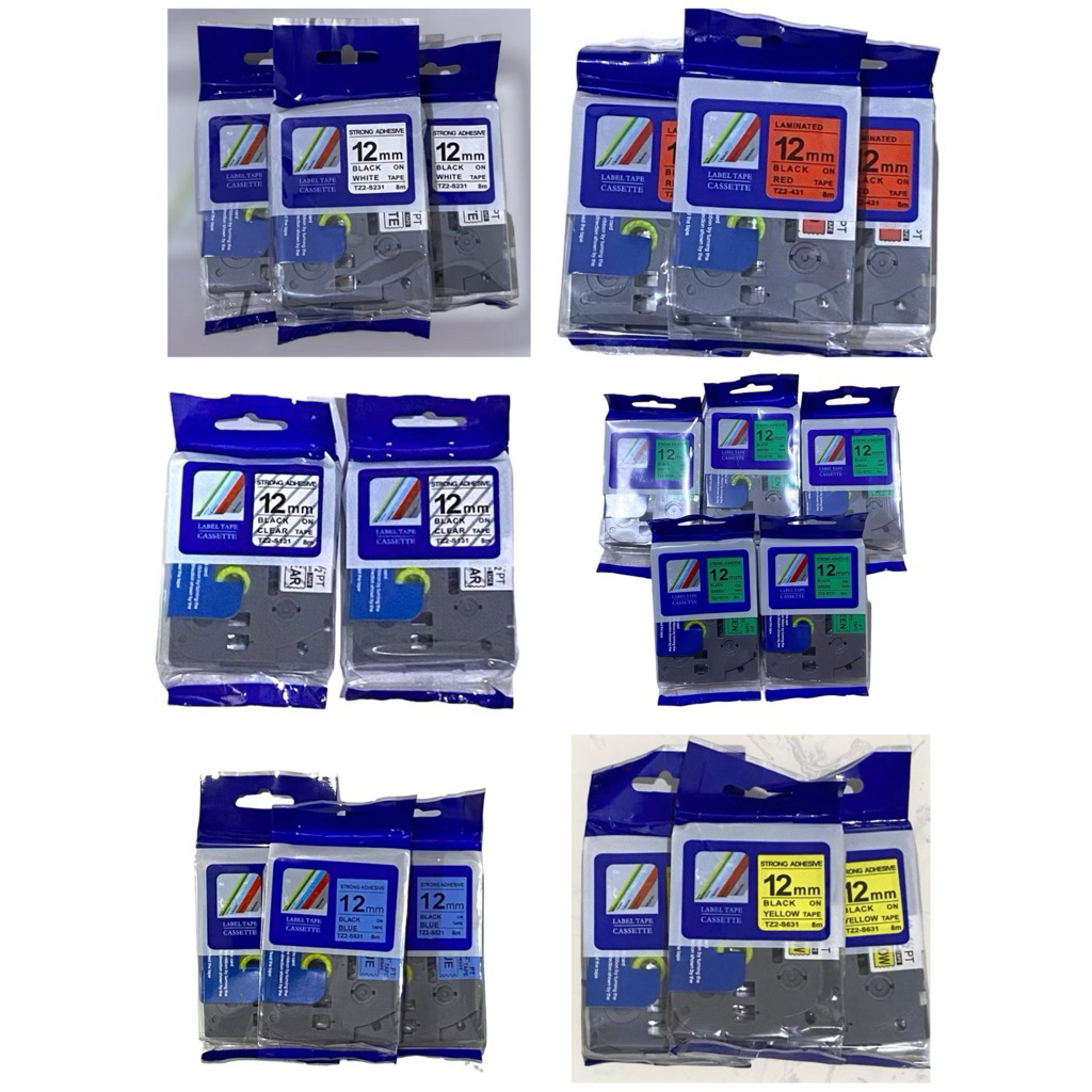 

Label Tape TZE 231 TZE231 Strong Adhesive compatible Brother 12mm black on white