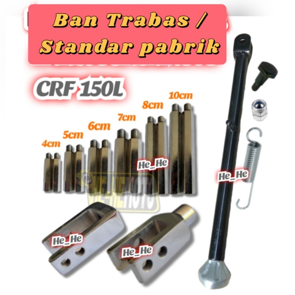 Peninggi Shockbreaker Depan Belakang Plus Standar Samping CRF150 Velg Standar Ban Trabas