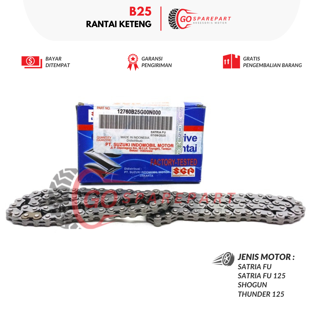 B25 RANTAI KETENG MOTOR SUZUKI SATRIA FU / RANTAI KAMPRAT MOTOR SATRIA FU 150 / KETENG RANTAI SHOGUN