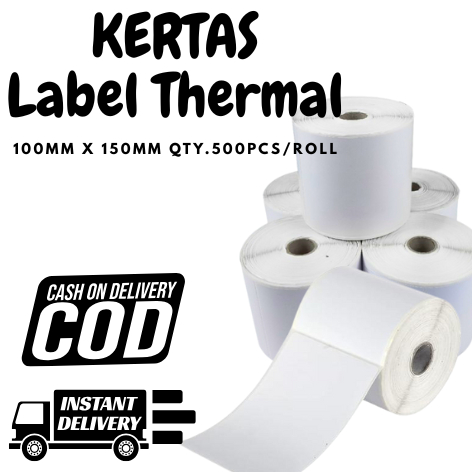 

Kertas Label Stiker Barcode Thermal 100x150mm [500 PCS] kiswara bandung / Label Barcode 40x20