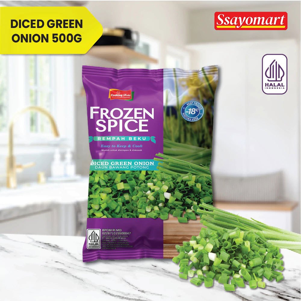 

Daun Bawang Potong / Diced Green Onion / Rempah beku / Frozen Spice 500gr
