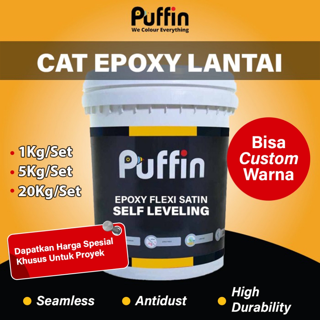 Cat Epoxy Lantai Puffin Epoxy Flexi Satin SELF LEVELLING