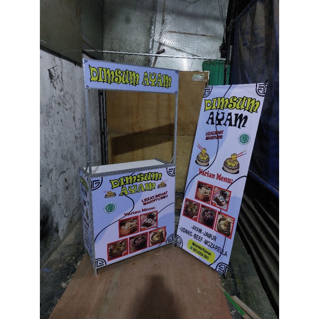 Booth Portable jualan/ booth portable lipat/ meja dagang lipat /gerobak minuman teh solo