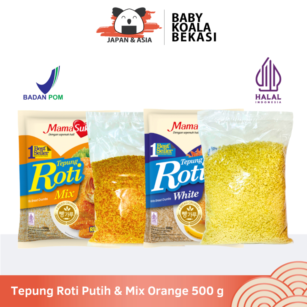 

MAMASUKA PANKO Mix ORANGE & Putih Tepung Roti Ekonomis 500 g Halal │ Panir untuk Karage -BKB