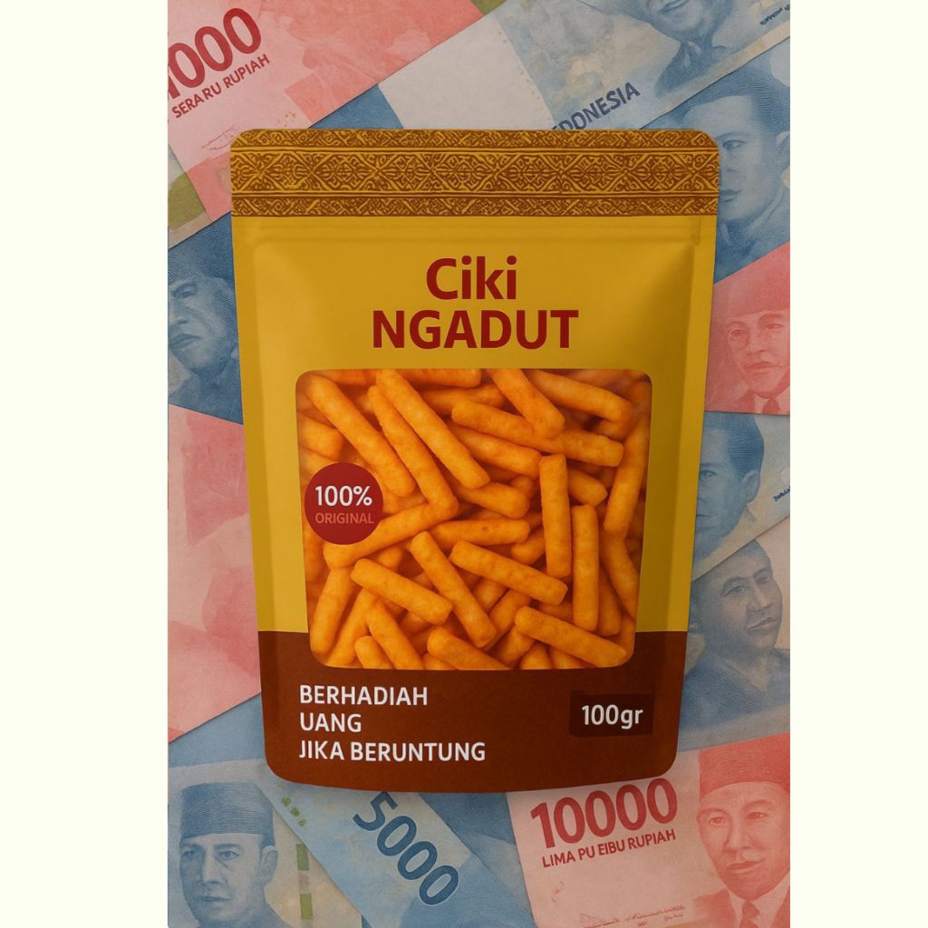 

Ciki Ngadut Berhadiah Uang Jika Beruntung Kemasan 100gr