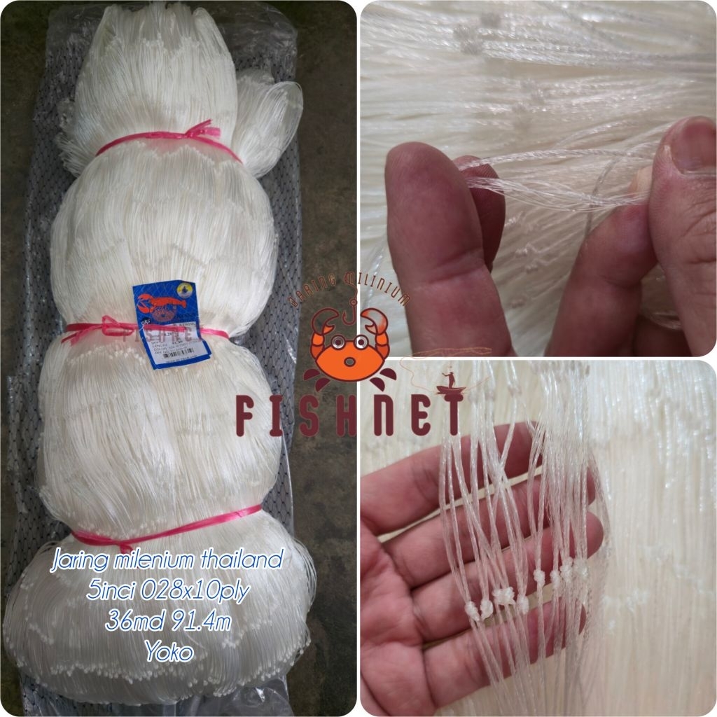 jaring milenium thailand 5inci 0.28x12ply 36md 91.4m (yoko)