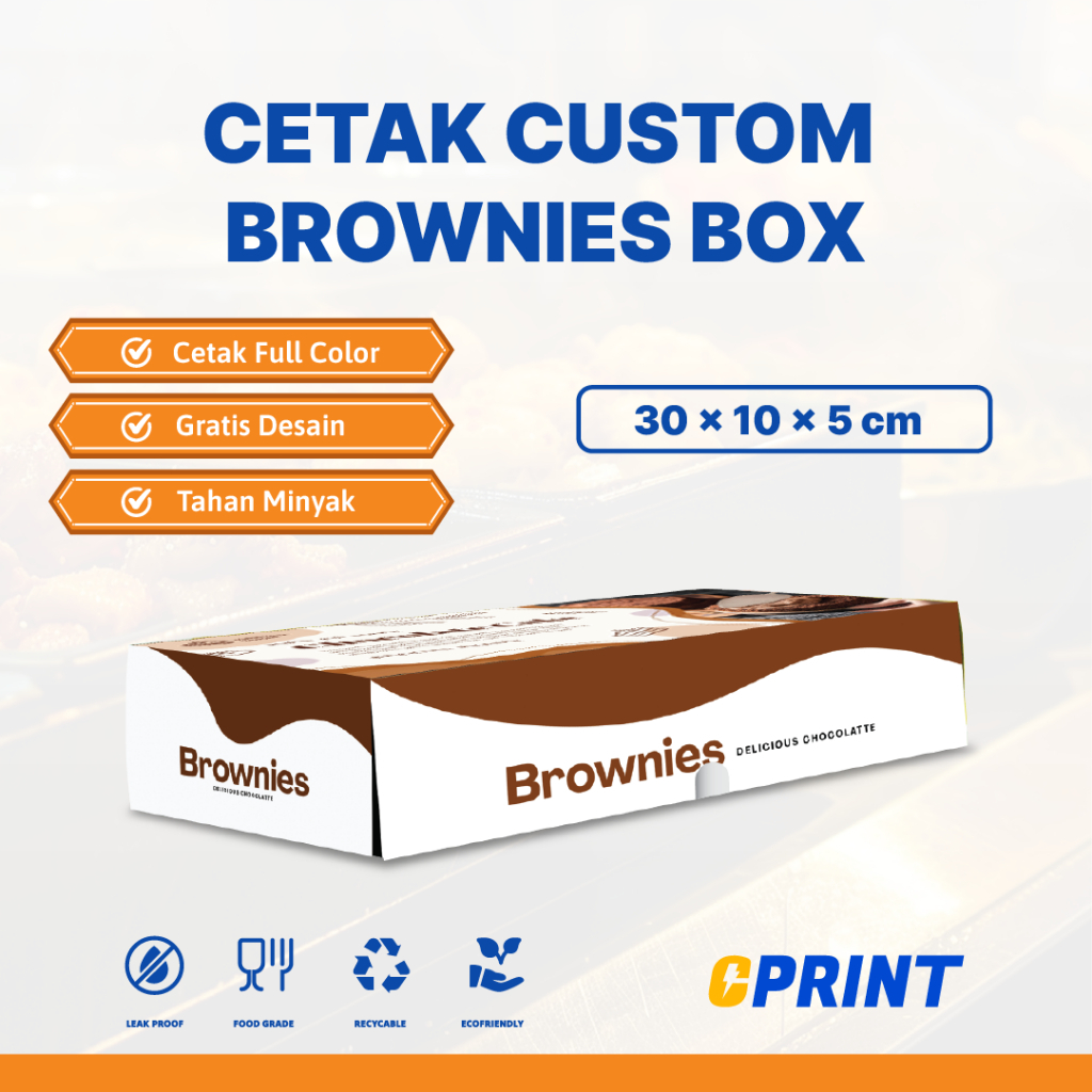 

Packaging Brownies & Bolen Custom Design Gratis - Ivory290 Uk 30x10x5 Min Order 1000Pcs