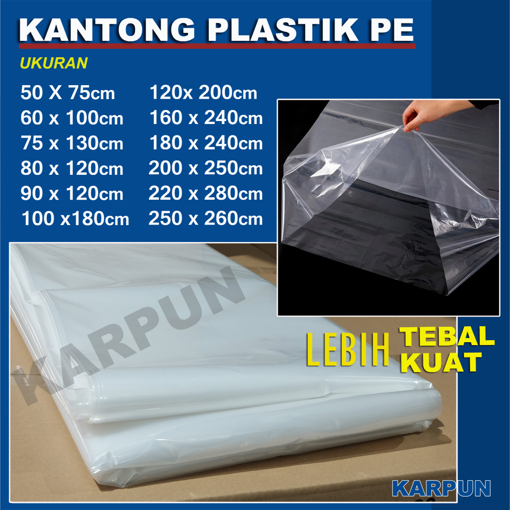 Kantong Plastik Bening Transparan Besar 90X120
