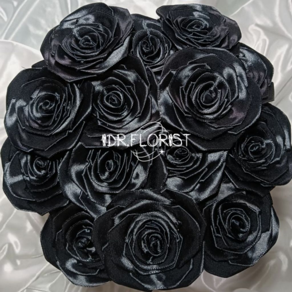 bunga mawar pita satin Gliter/bunga pita satin Gliter