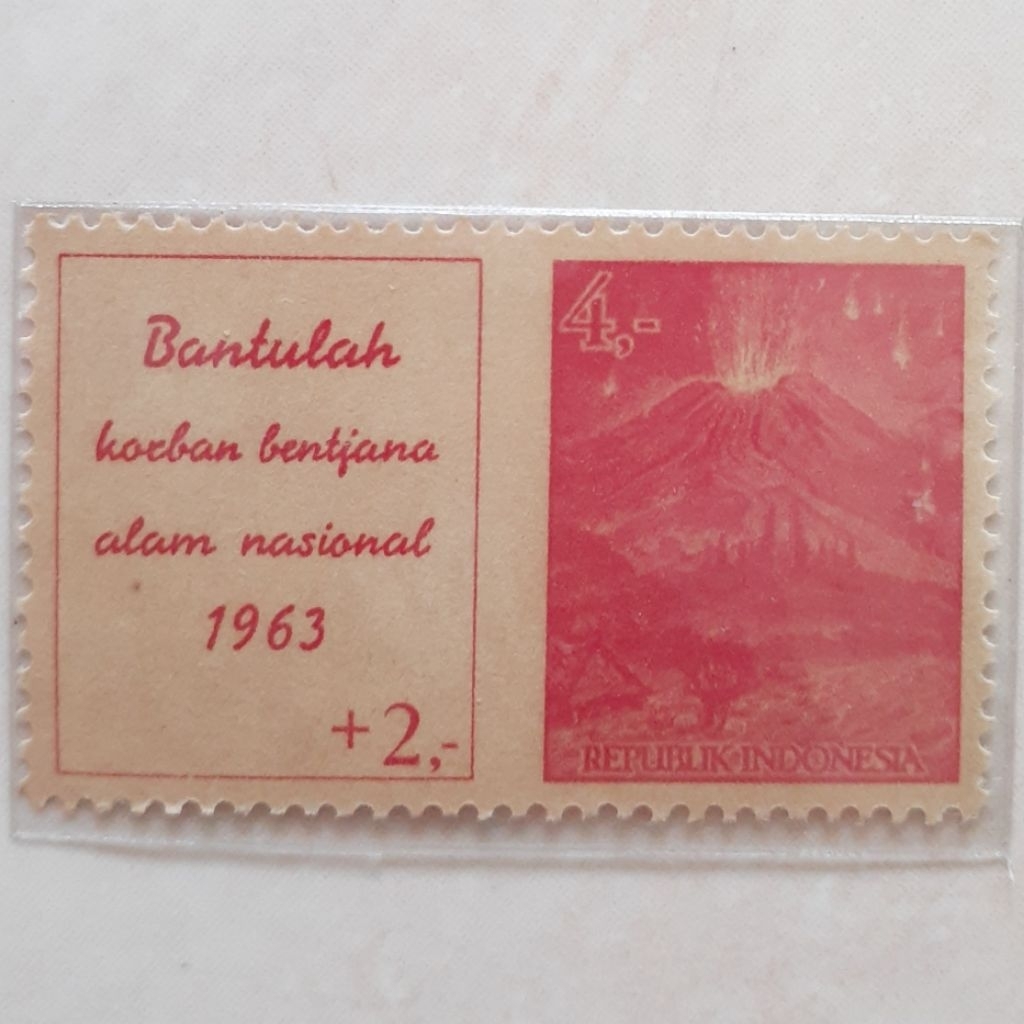 

(ID2) Perangko Indonesia Bencana Alam '63 (Rp 4(+Rp 2)) Tahun 1963